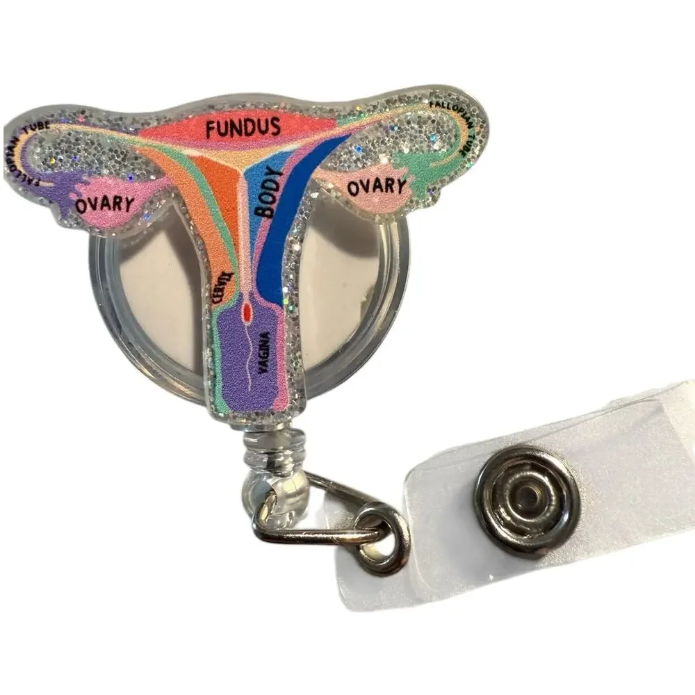 Anatomical OBGYN Retractable ID Badge Reel, Gynecologist, Surgeon, Nurse, NWT